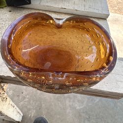 Antique Yellow Glass Bowl/tray 