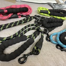 5ft 1/2in Strong Blue Dog Leash for Large Dogs & Medium Size Dogs - Highly Reflective Heavy Duty Dog Rope Leash with Soft Padded Anti-Slip Handle- for