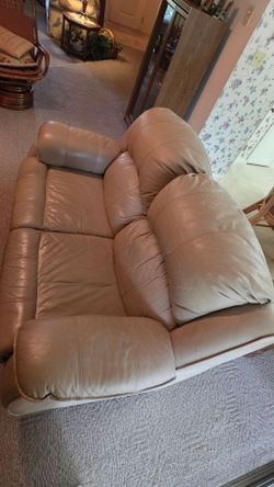 Tan leather couch