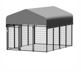 Outdoor Animal Kennel - 108"'Length w/ Roof Cover