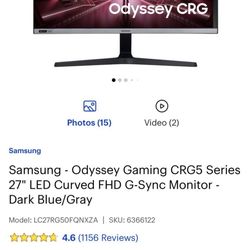 Samsung Odyssey 27 Inch Curved Screen Monitor