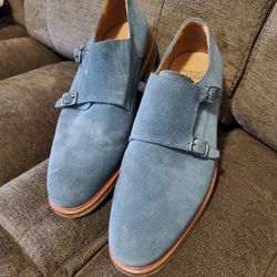 Warfield & Grand Double Monk Strap Suede Shoes Size 9