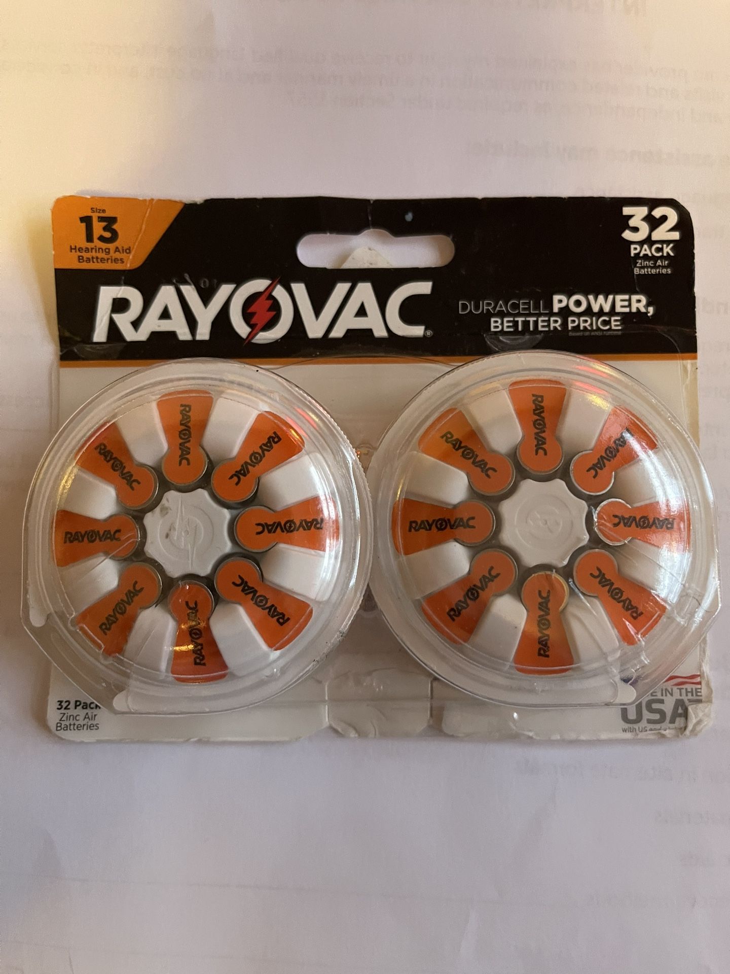 RAYOVAC Hearing Aid Batteries #13 NEW UNUSED NOT EXPIRED 32