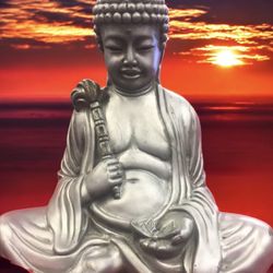 Tibetan Monk Buddha Hindu Statue by Universal Statuary Corporation Chicago 1962