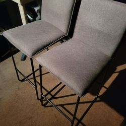 STOOLS with Metal Frame and Grey Cushion Seats(Great Condition)