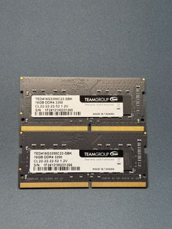 32GB (2x16GB) DDR4 Laptop RAM – 3200MHz – TeamGroup