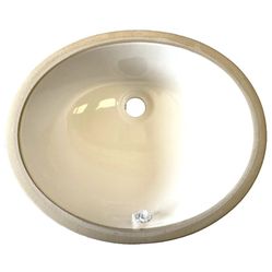 BUILD Delacora 15x12" Oval Undermount Porcelain Bathroom Sink w Overflow - White