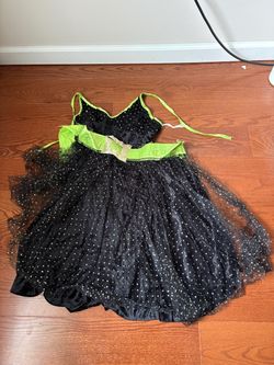PMG Halloween Black & Lime Green Glitter Dot Witch Costume Dress with Belt