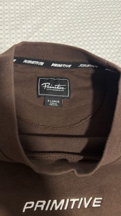 Primitive Skateboarding Brown Logo Crew Neck Short Sleeve T-Shirt Men’s XL