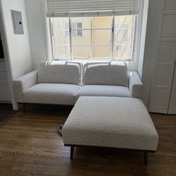 Rhett 38.5" Ottoman - Pepper Ivory