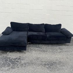 Black Velvet Sectional Sofa
