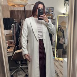 Winter Cream Duster Longline Coat – Womens Size L