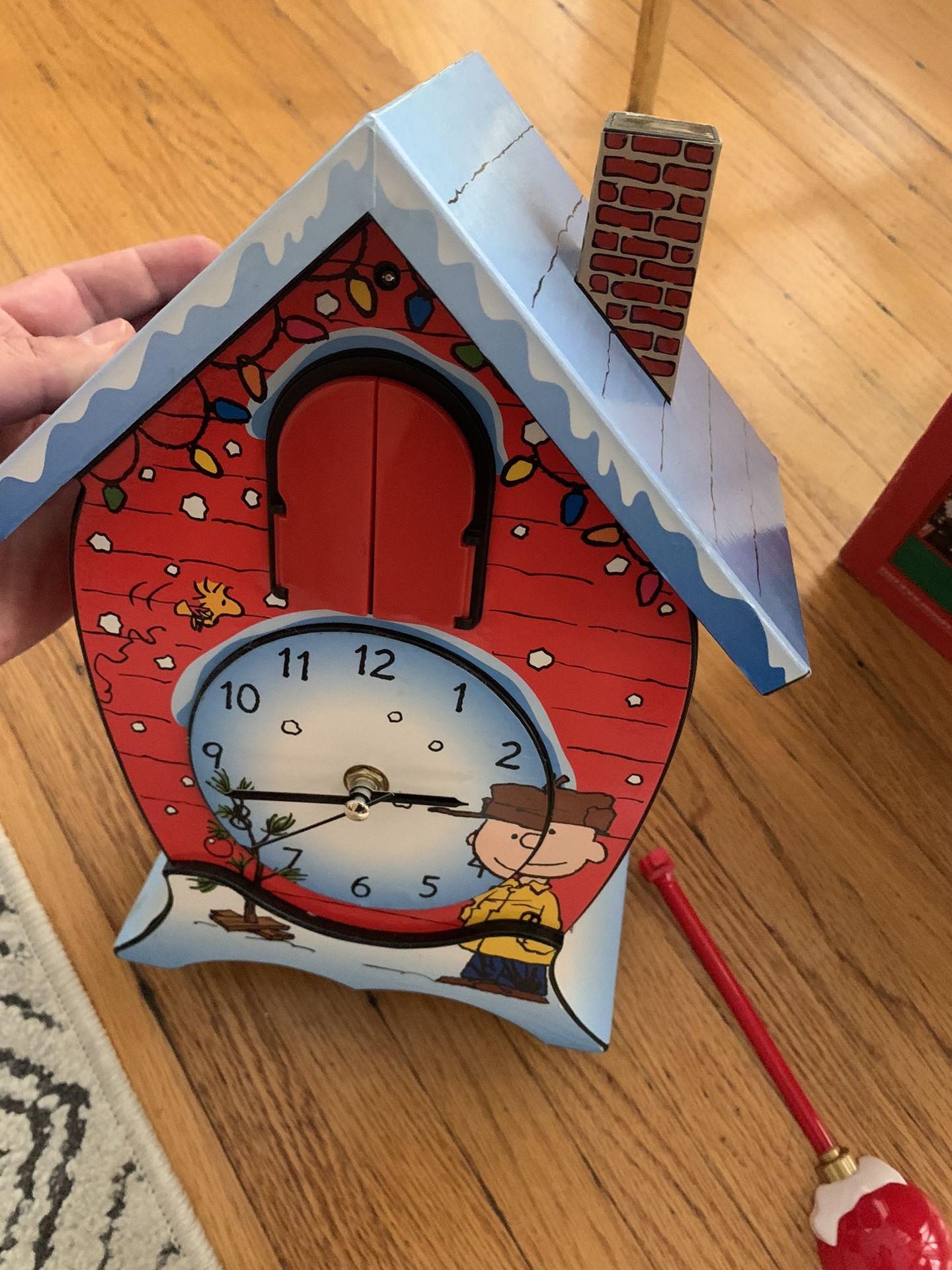 Peanuts Christmas Clock W/ Cuckoo Snoopy