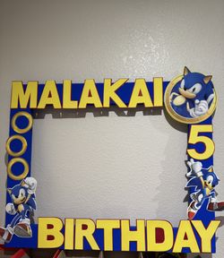 Sonic Birthday Prop Picture Frame 