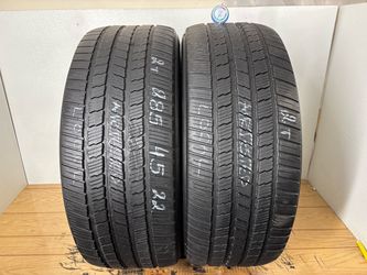 2 tires 285 45 22 Michelin defender ltx m/s no repairs high tread