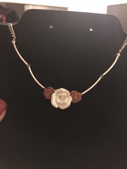 $10 Choker necklace w/ rose pink and white