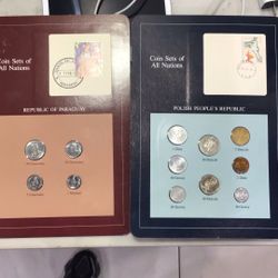 Coin Sets Of All Nations Qatar, Philippines,Paraguay, Moldova, New Guinea Etc