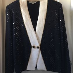 St.John Evening  Jacket Cardigan In Black.