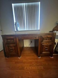 Solid Antique wood executive desk