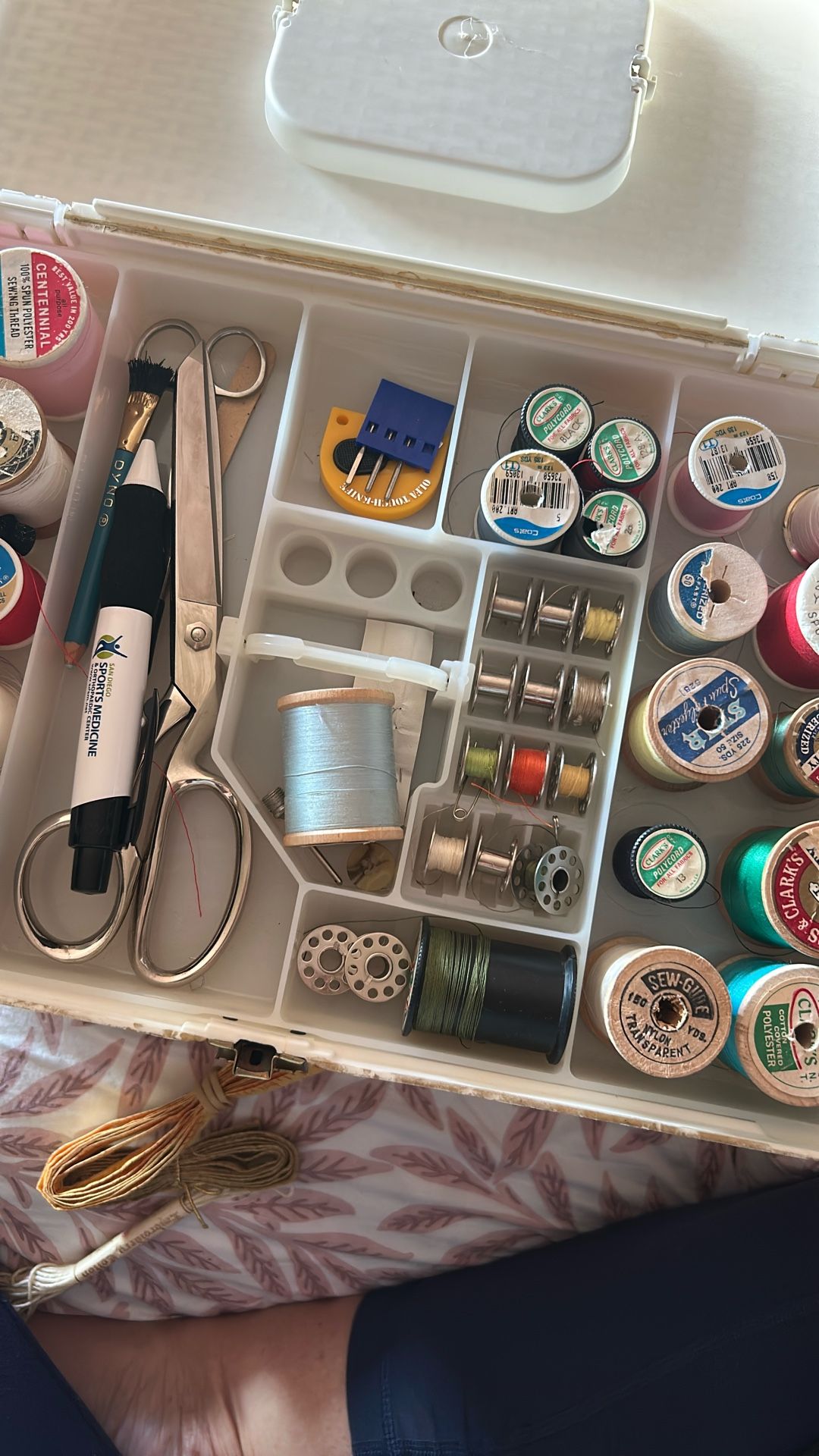 Vintage Sewing Box with Goodies