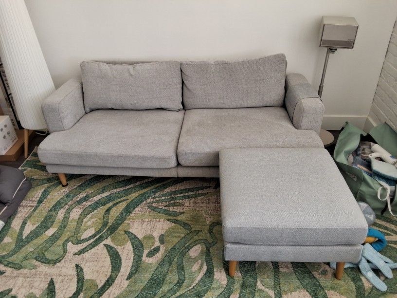 Burrow Ember Sofa With Nomad Ottoman