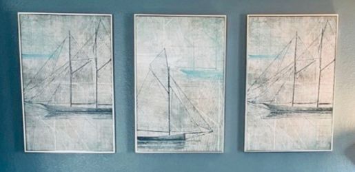 Nautical Sailboat Wall Art Set – Perfect for a Boy’s Room!