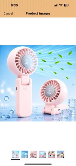 ZOZOO Portable Fan, USB Rechargeable 194°Folding Handheld Fan,5 Speed&LED Display &High Power Motor Table Fan, 3 IN 1 Quiet Strong personal Neck fans 