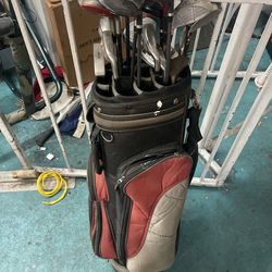 Taylor made Wilson Adams assorted golf clubs and bag