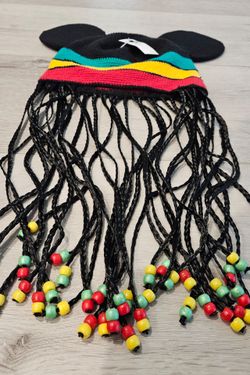 **NEW** Disneyland Mickey Mouse Ears Rasta With Dread Locks Reggae Hat