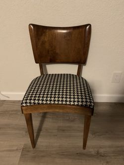 Wooden Chair With Cushioned Fabric Seat
