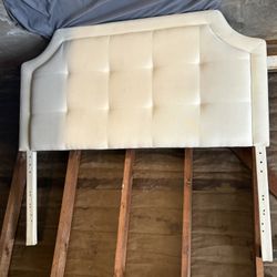 Queen Upholstered Cream Head Board In Cream