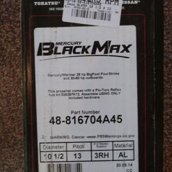 Brand New Mercury Black Max 10.5 By 13 Pitch Prop