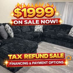 Brand New Ashley Midnight Madness Sectional Set 