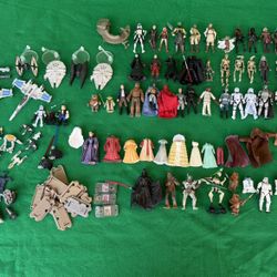 Big Lot of Loose Star Wars Toys Hasbro Micro Machine Deluxe Dress Up & Parts