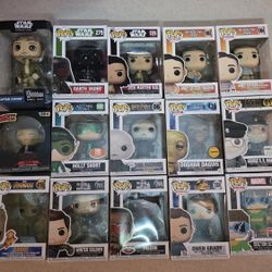 15 Funko pops and one 4 pack of bitty pops. Will sell Ea or all as a lot.