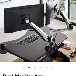 Dual Monitor Arm For Stand Up Desk And 2 Samsung Monitors !!!