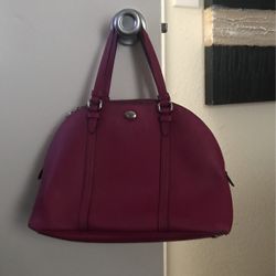 Authentic LEATHER COACH Purse Fushia Color
