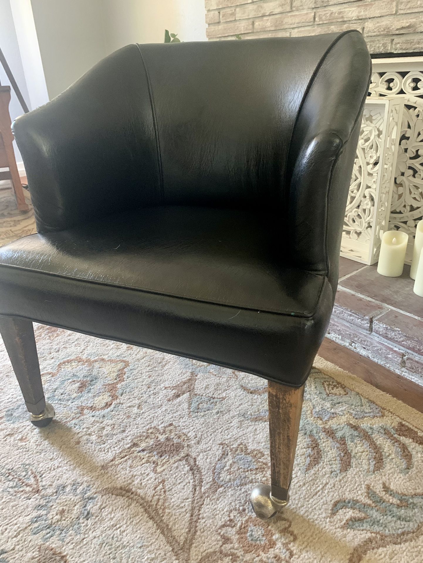 Pending Black Leather Chair