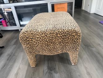 velvet leopard ottoman