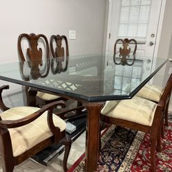 Glass Dining Table + 6 Chairs