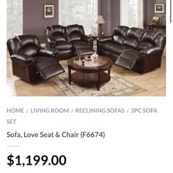 Brown Motion Sofa Set 