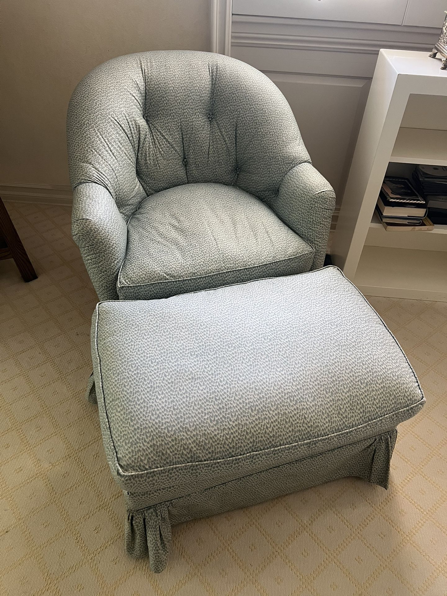 Vintage Inspired Armchair And Ottoman