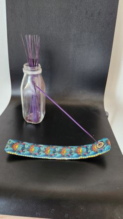 Hand-Painted Boho Incense Holder & Lavender Incense