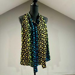 Medium Blue Green Yellow Blouse