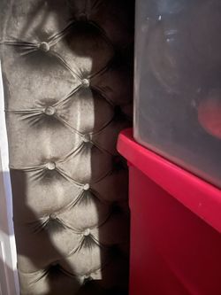 Queen Grey Upholstered Headboard