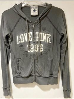 Womens Pink / Victoria Secret Gray Zip Up Sweater Size Medium