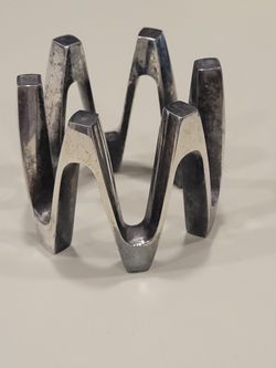 Vtg Dansk Silver Plated Crown Candle Holder 