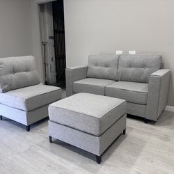 New 4pc set sofa and ottoman