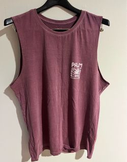 Palm Graphic Sleeveless Tank - Mauve