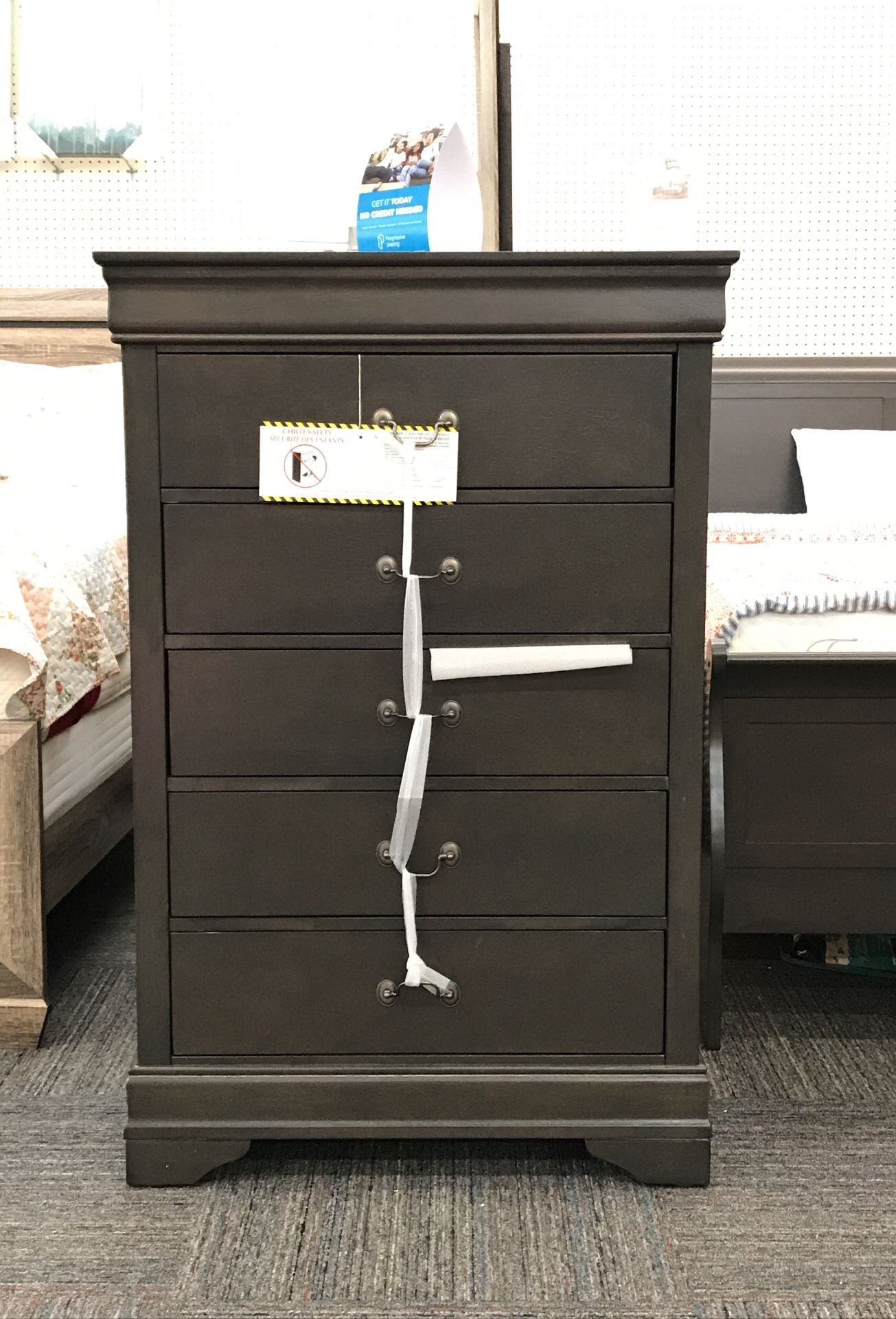 Bailey 5 Drawer Chest Weathered Gray